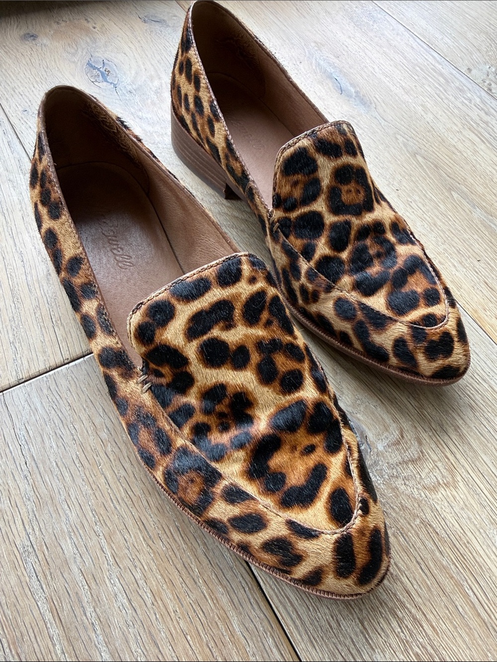 Madewell Loafer The Frances Genuine Calf Hair Leopard Print Women's 8
